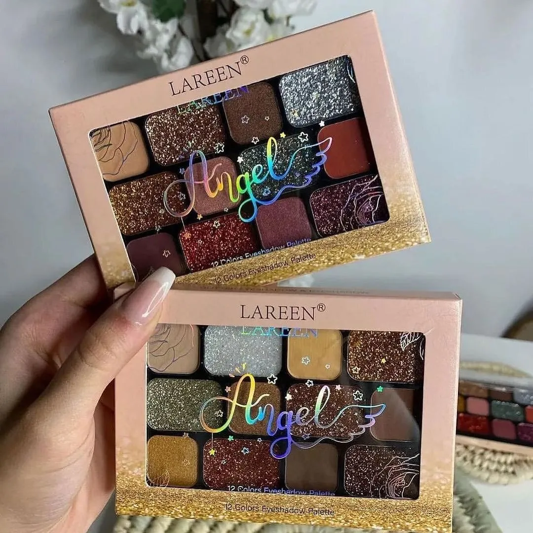 12 Color Matte Glitter Eyeshadow Highlighter Bronze Blush Eye Makeup Long Lasting Palette