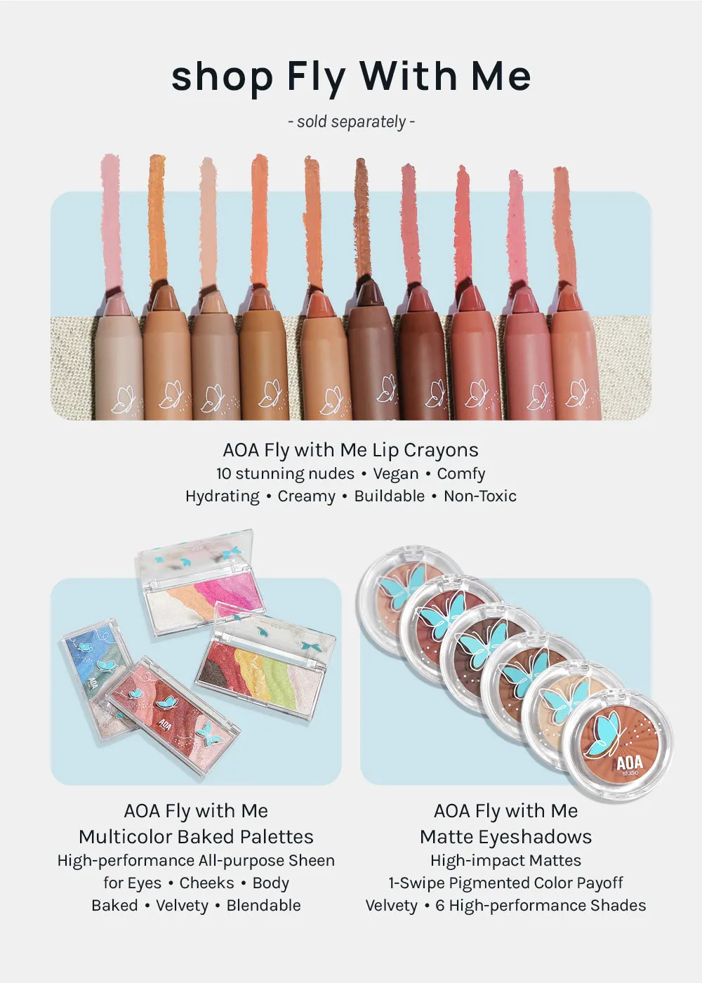 AOA Fly with Me Shimmer Eyeshadows