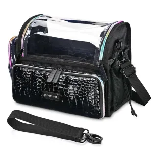 Byootique Essential Foldable Makeup Train Case Acrylic Brush Holder