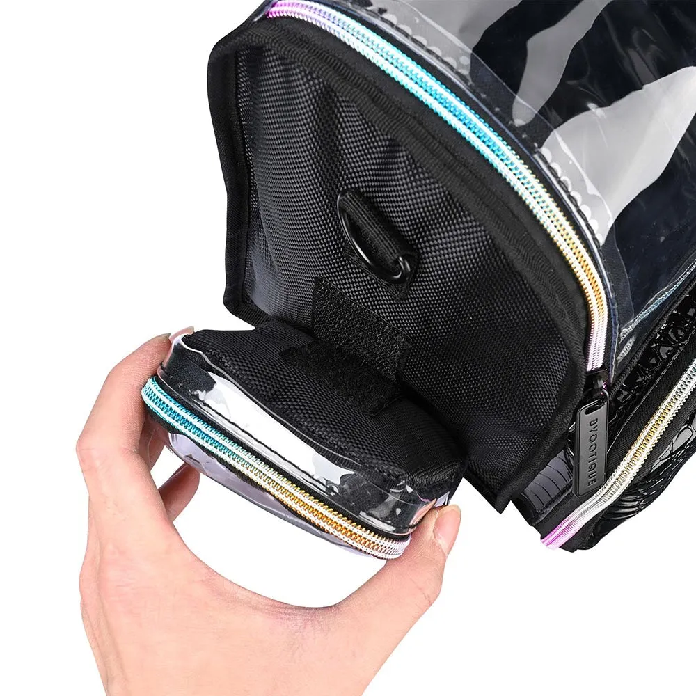 Byootique Essential Foldable Makeup Train Case Acrylic Brush Holder