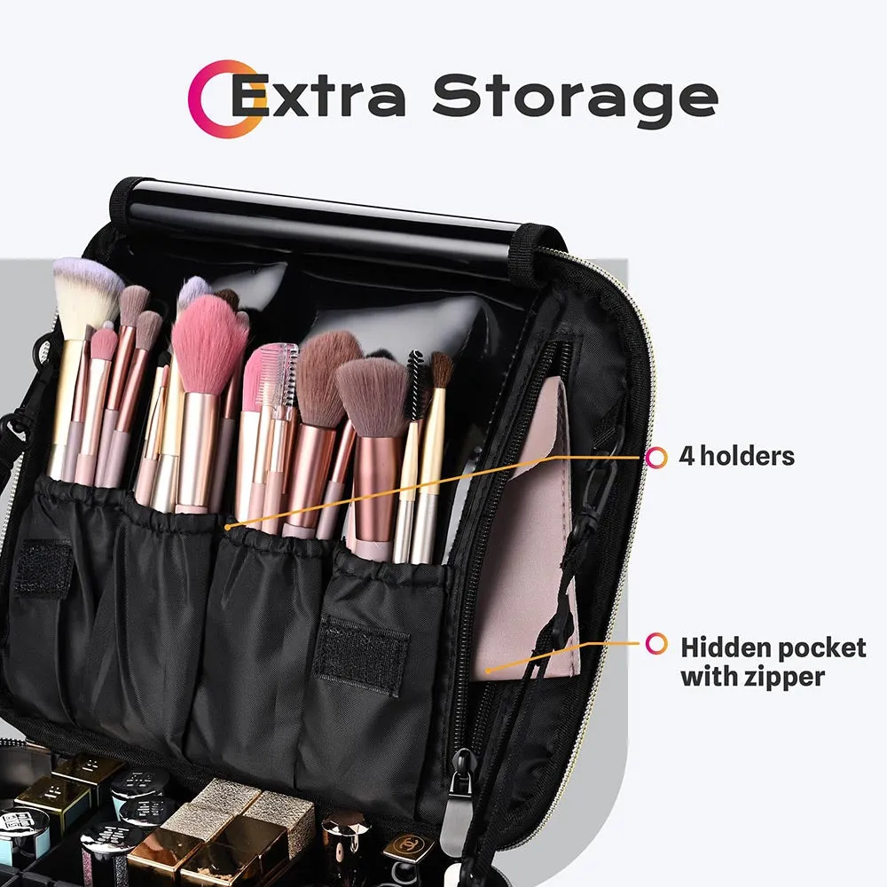 Byootique MassLux Makeup Case Brush Holder Storage Divider Glittered Black