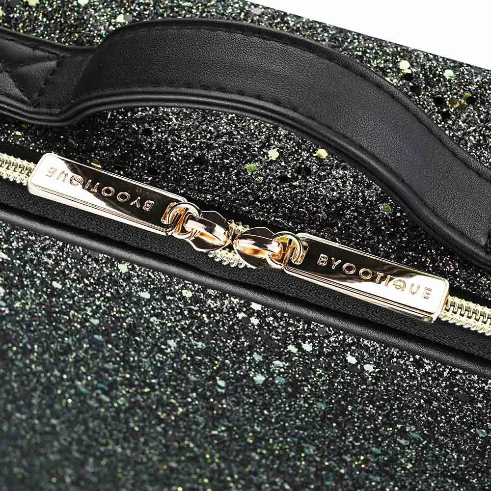 Byootique MassLux Makeup Case Brush Holder Storage Divider Glittered Black
