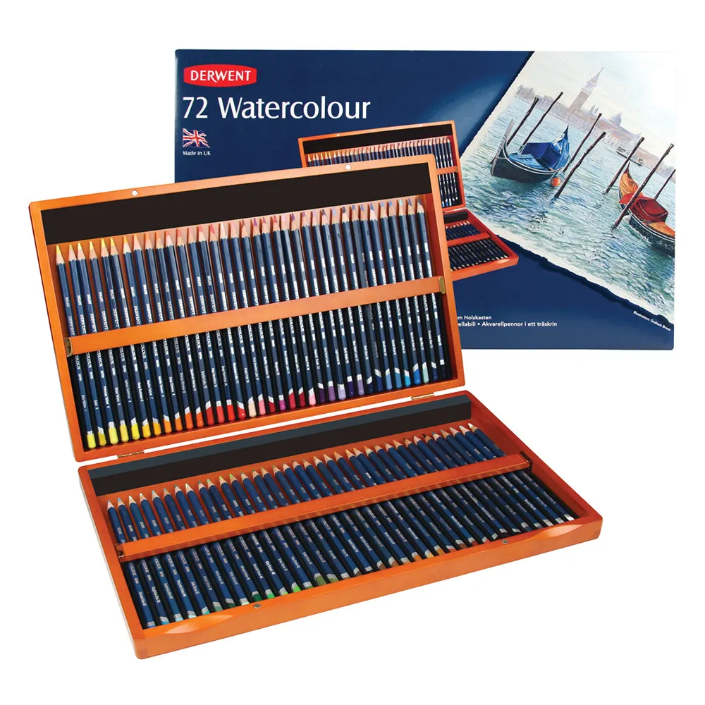 Derwent Watercolor Pencils Wooden box of 72