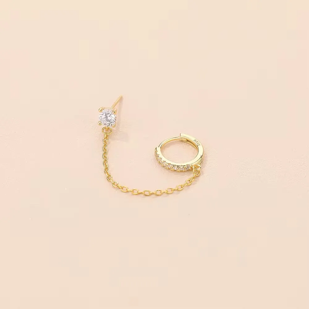 Diamond Cuff Earring Sterling Silver