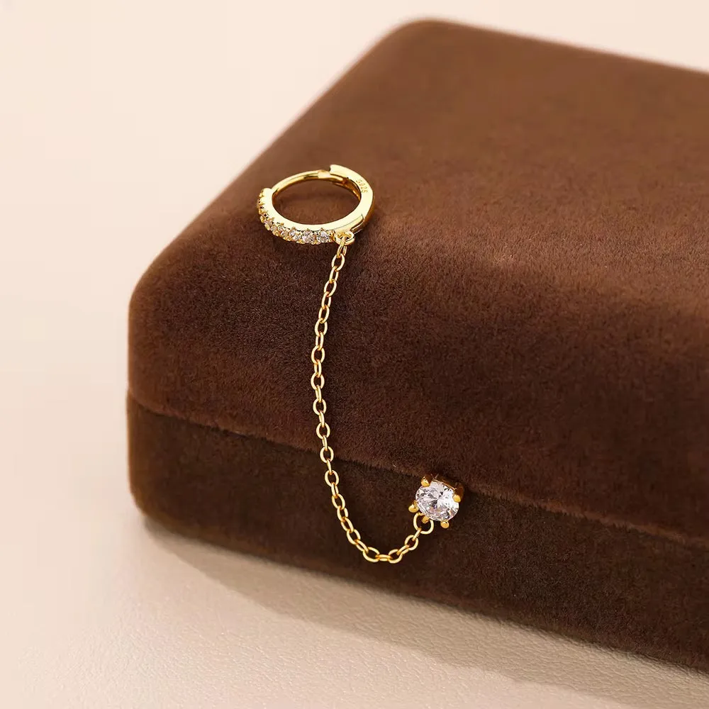 Diamond Cuff Earring Sterling Silver