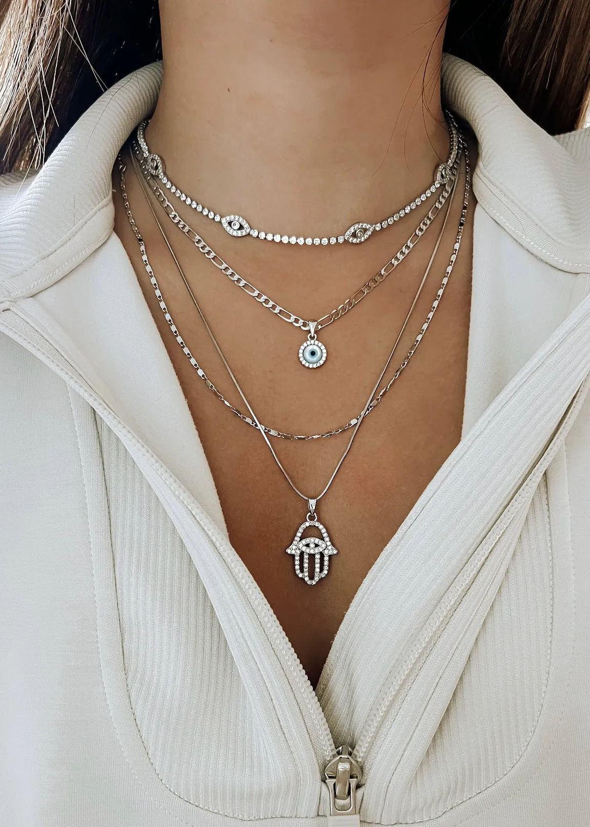 Evil Eye Diamond Choker - Gold Filled