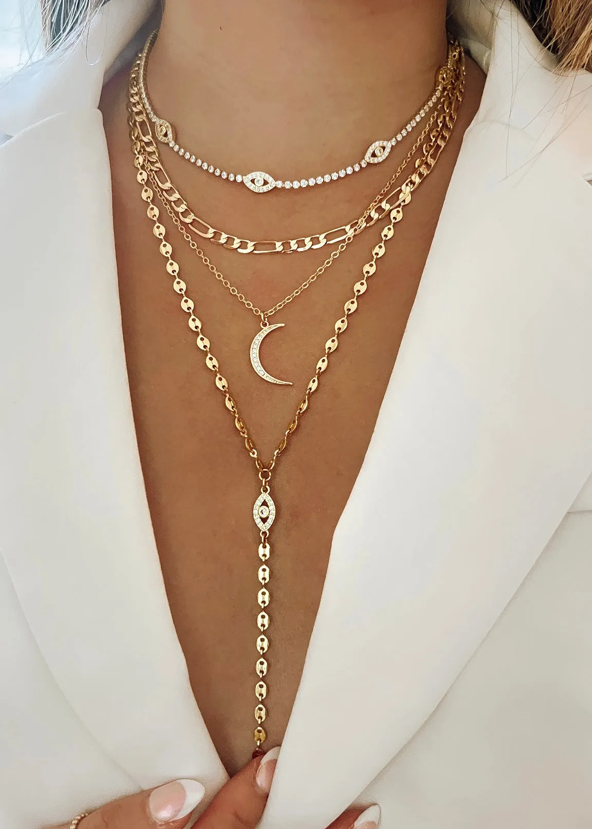 Evil Eye Diamond Choker - Gold Filled