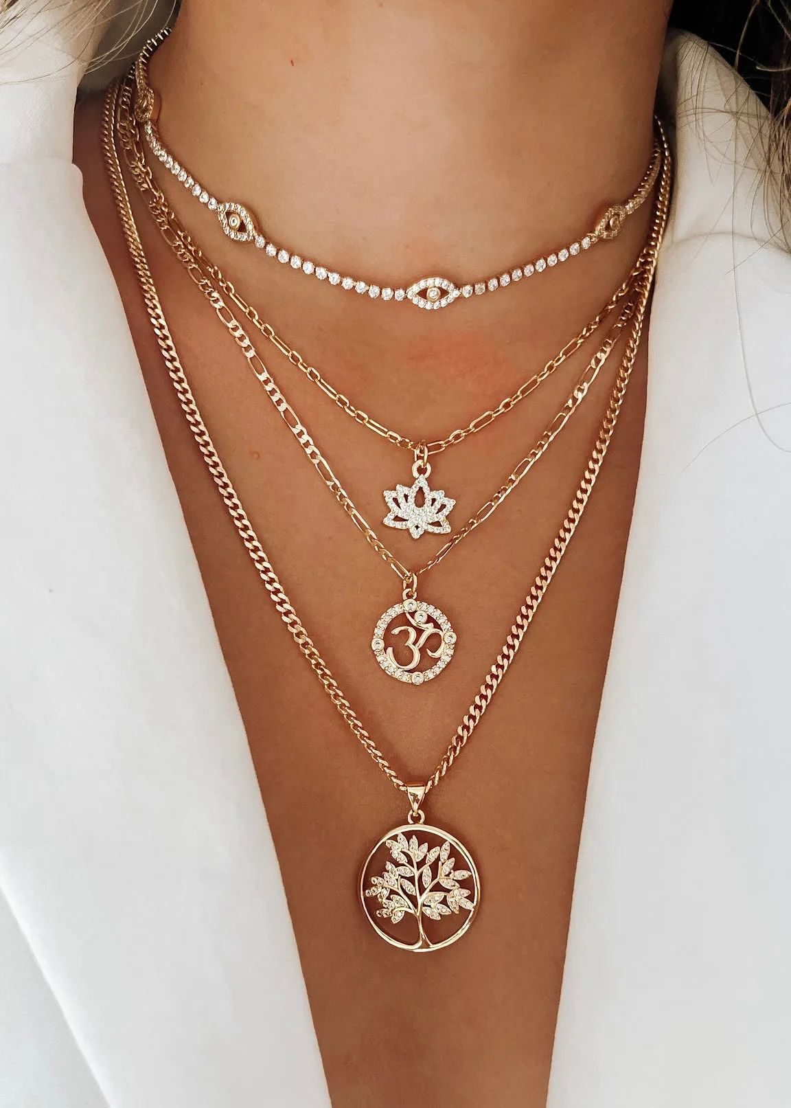 Evil Eye Diamond Choker - Gold Filled