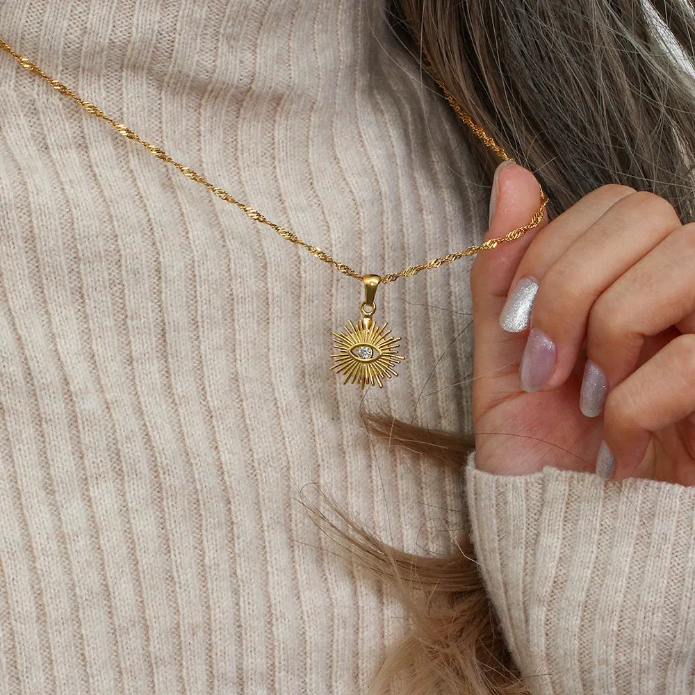 Evil Eye Sun Necklace
