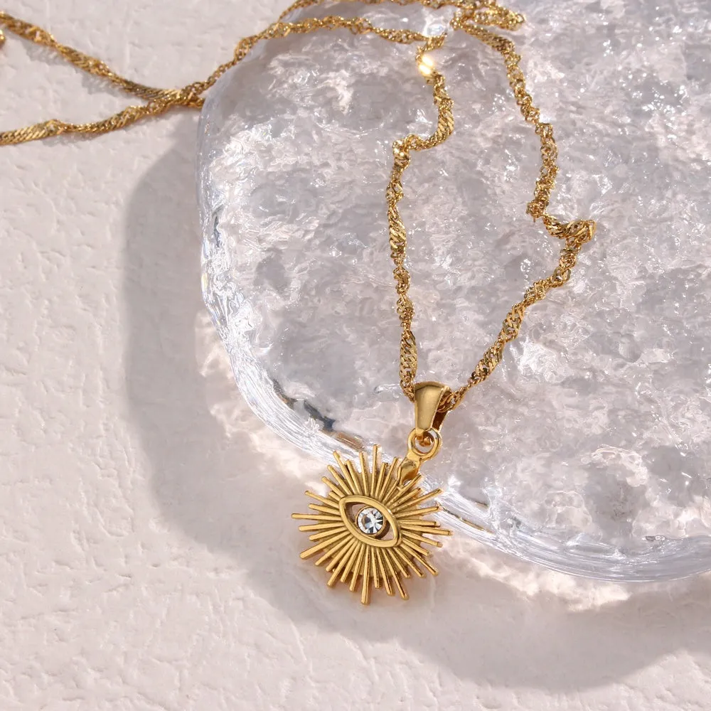 Evil Eye Sun Necklace