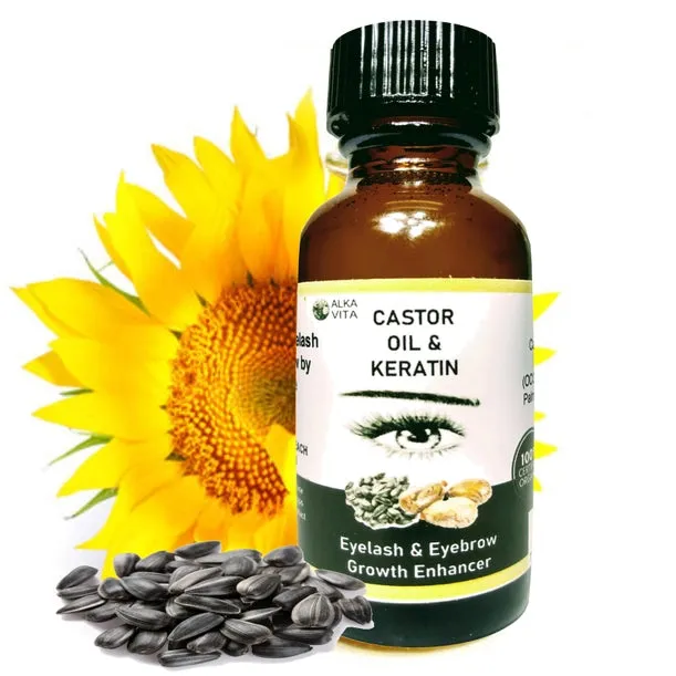 Eyelash & Eyebrow Growth Thickener Keratin & Castor Oil Pure