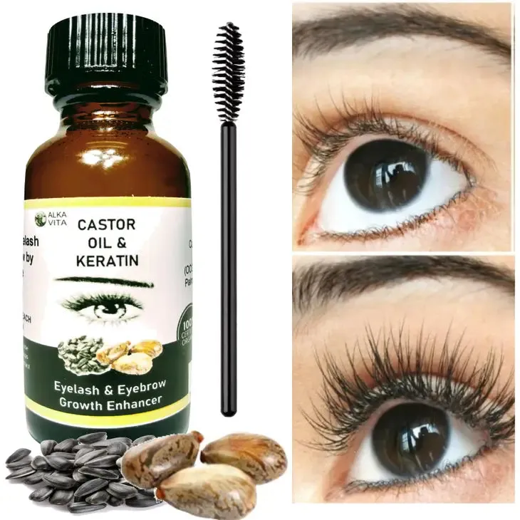 Eyelash & Eyebrow Growth Thickener Keratin & Castor Oil Pure