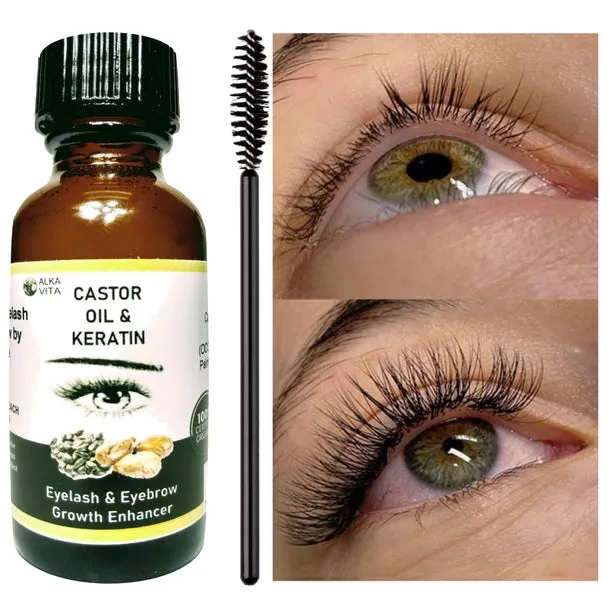 Eyelash & Eyebrow Growth Thickener Keratin & Castor Oil Pure