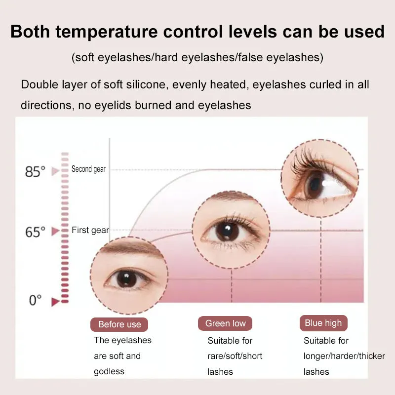 Eyelash Curler - Portable Electric Heated Comb Eye Lash - Long Lasting Eyelashes Curls - Thermal Eyelash Curler - Makeup Tools Heated - Eyelash Curlers- Rechargeable Electric Eyelash Curler - Handheld Eyelash Heat