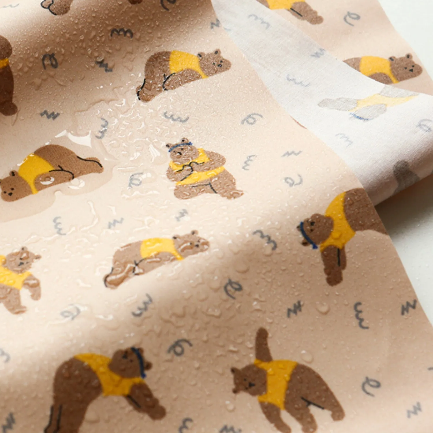 Laminated fabric (cotton) - Yoga bear Waterproof 膠膜防水