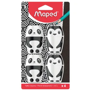 Maped BLACK PEPS, 4 ERASER   4 SHARPENER Pack