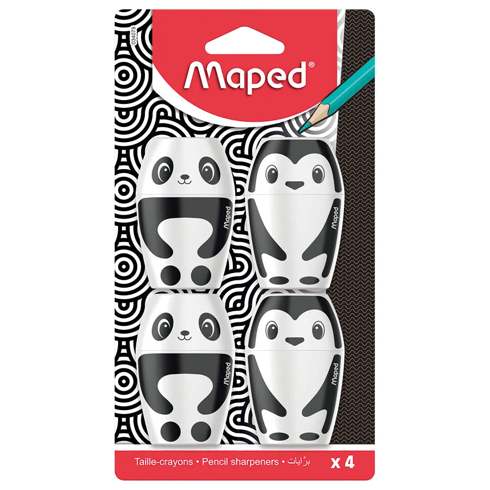 Maped BLACK PEPS, 4 ERASER   4 SHARPENER Pack