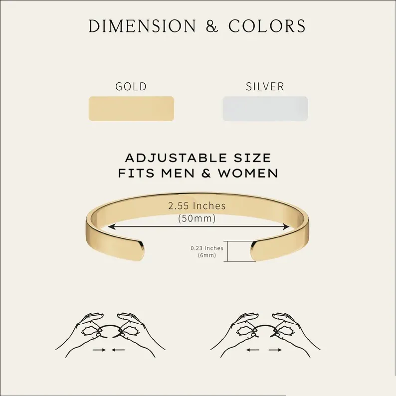 MEMORY - Custom Engraved Cuff Bracelet