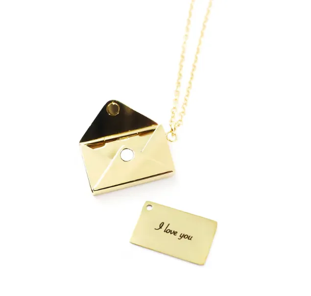 MEMORY - Custom Engraved Envelope Necklace