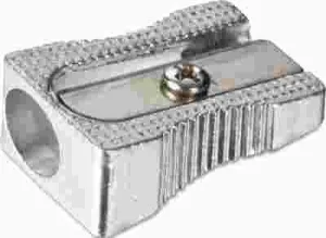 Metal Pencil Sharpener Metallic Silver 4/Pack