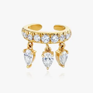 Pear Cut Crystal Cuff Earring
