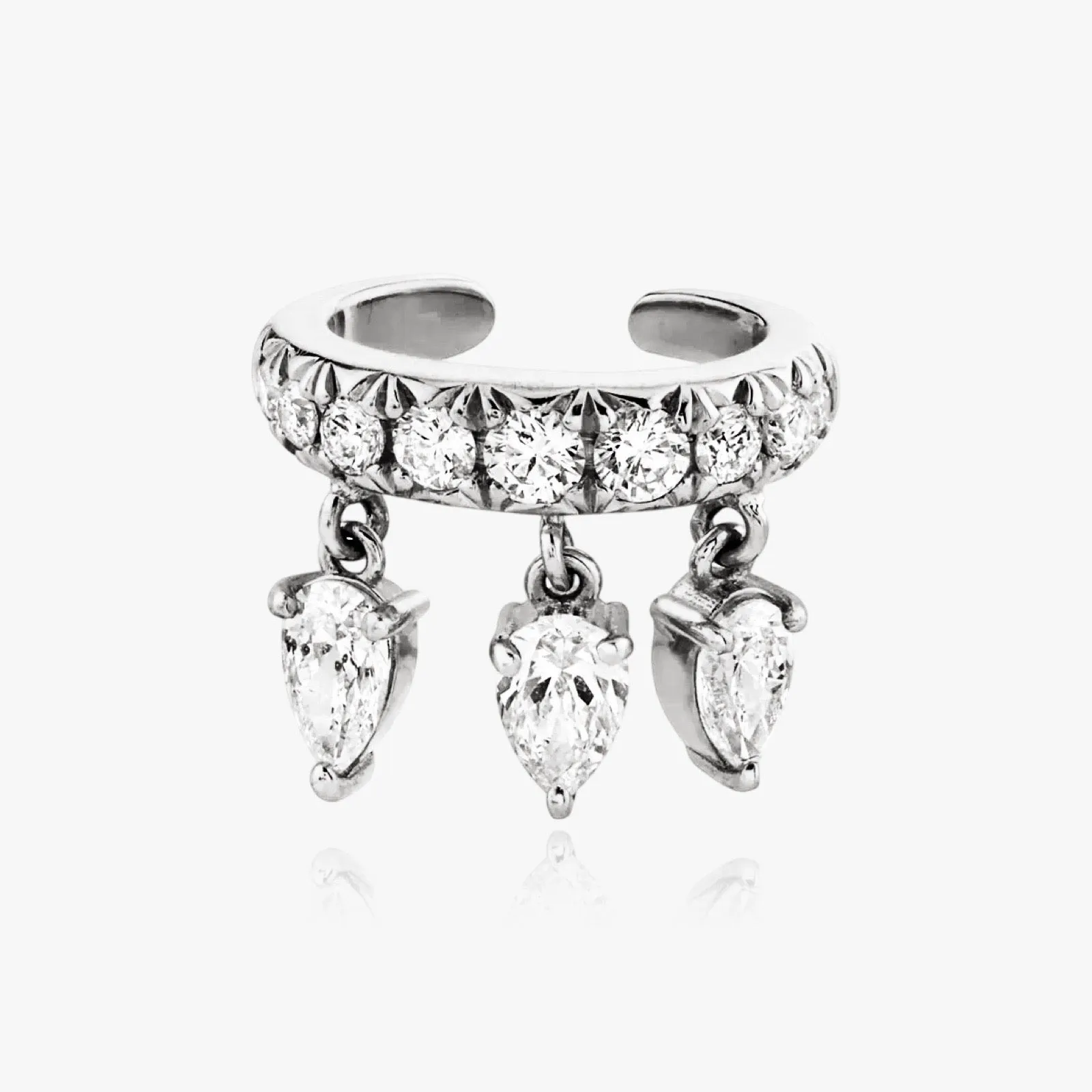Pear Cut Crystal Cuff Earring