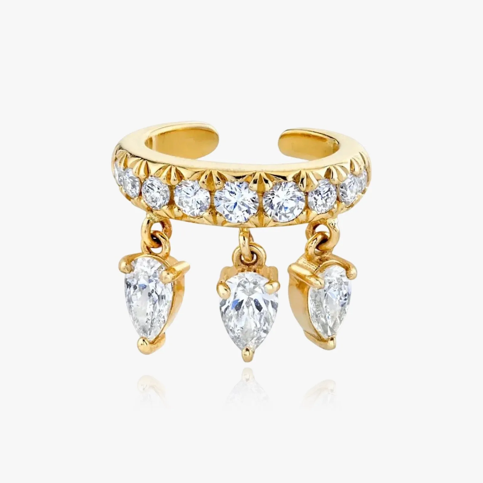 Pear Cut Crystal Cuff Earring