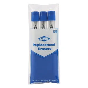 Soft White Eraser Replacements: Pack of 15