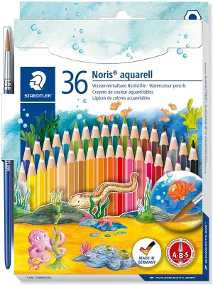 Staedtler Aquarell WaterColor pencil with brush Pack of 36 colors