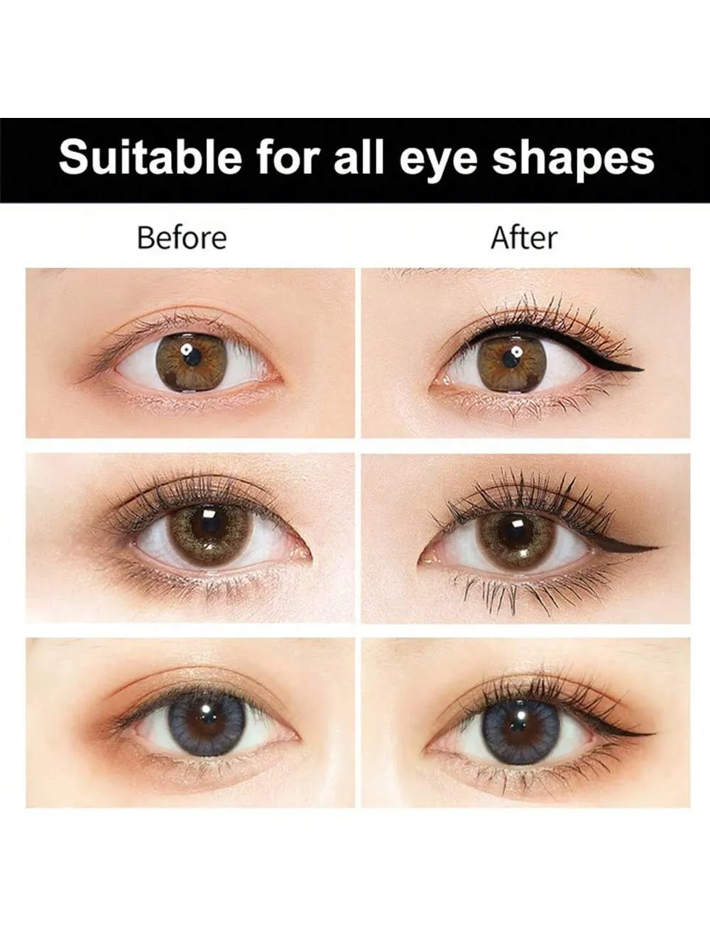 Waterproof Double-Sided Eyeliner Pen Triangle Seal Black Quick-Drying Liquid Eyeliner