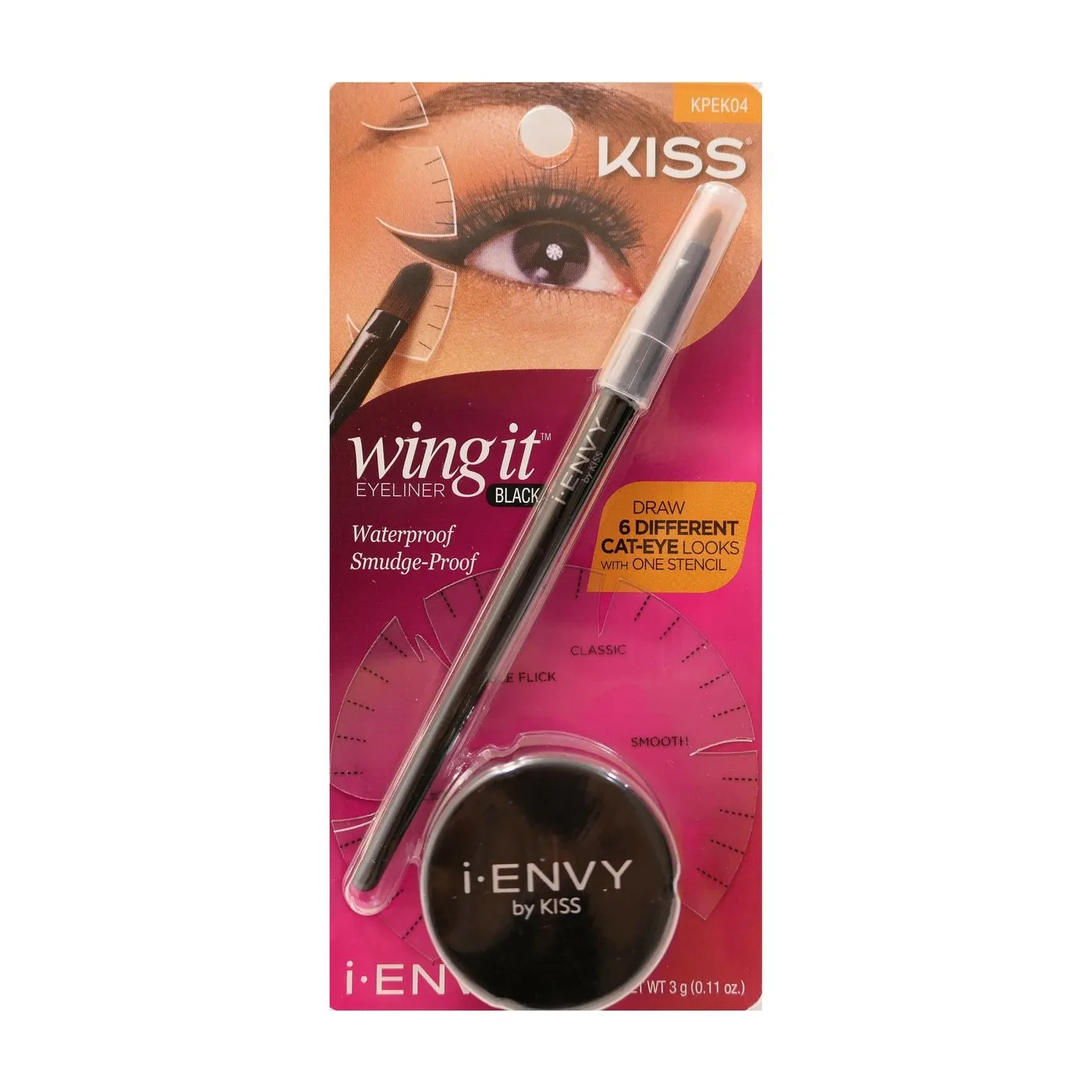 Kiss Wing It Eyeliner Kit, 3g - Adjustable Liquid Eyeliner Set